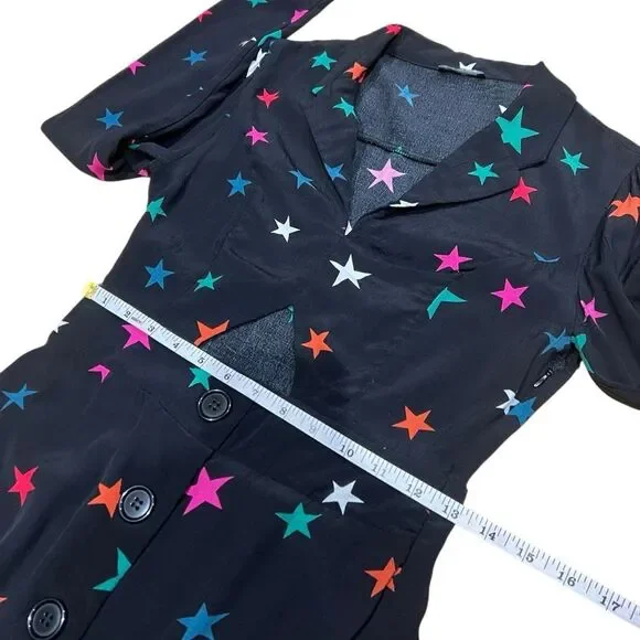 Nobody's Child Star Multi Color Cut out Mini Skater Dress Black Size 6 - Picture 14 of 16